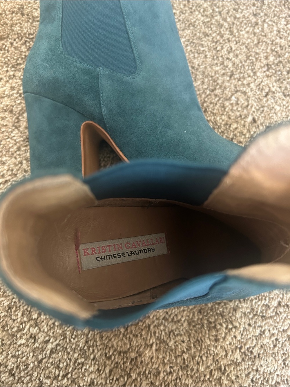 Kristin Cavallari Teal Suede Ankle Boots